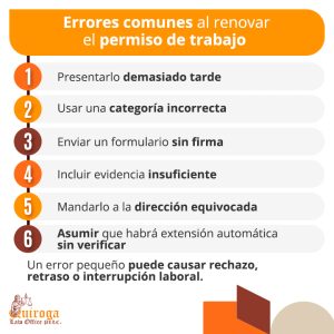 Errores comunes al renovar el permiso de trabajo
